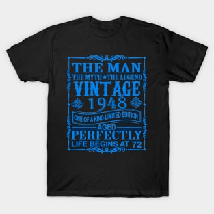 Man Myth Legend Vintage 1948 72 Years Olds T-Shirt